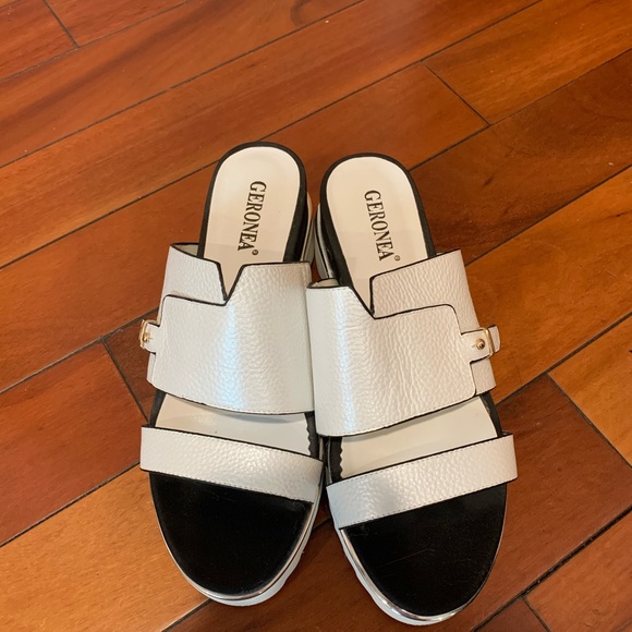 Geronea leather platform stylish sandals🔥 - Picture 3 of 16